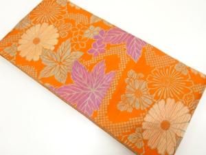 アンティーク　草花模様織り出し子供帯（材料）